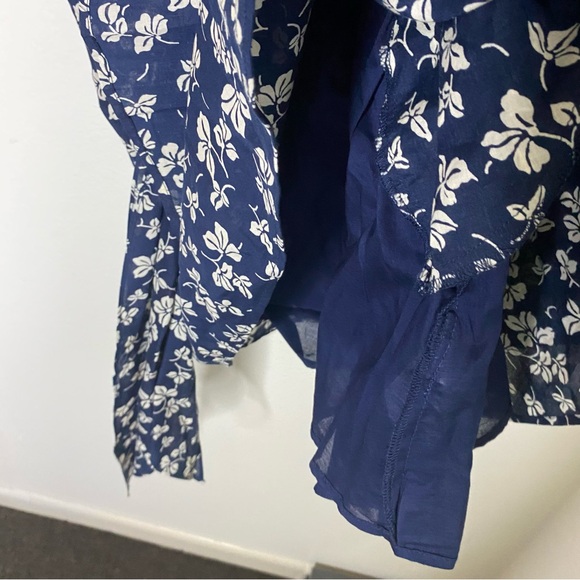 Lauren Ralph Lauren Floral Dress Womens Size 8 Puff Sleeves Blue Mini Bow Polo - Picture 7 of 13